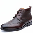 RoyalStride Wingtip Formal Ankle Boots – Sleek Modern Elegance