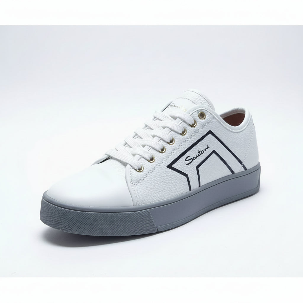 Premium Leather Low-Top Sneakers – Stylish Casual Lace-Up Shoes for Everyday Comfort