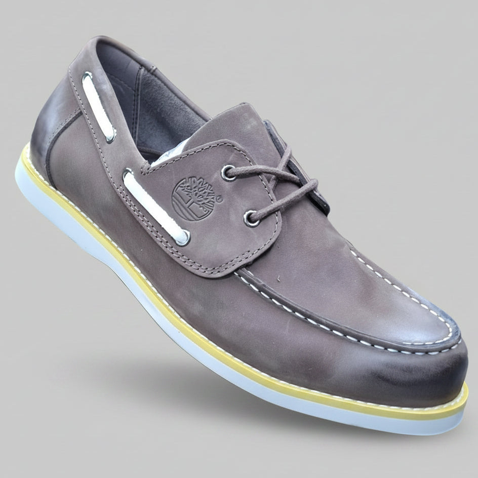 Men's Casual Moc-Toe Lace-Up Shoes | Boat-Inspired Textured Everyday Footwear_OC