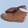 Men's Casual Chukka Boots | Textured Lace-Up Ankle Shoes with Contrast Sole_OC