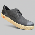 Men's Casual Lace-Up Sneakers | Textured Upper with Contrast Platform Sole_KK