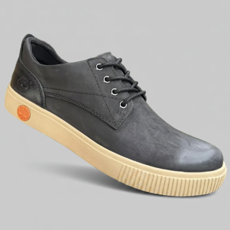 Men's Casual Lace-Up Sneakers | Textured Upper with Contrast Platform Sole_KK