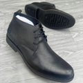 Men's Textured Chukka Boots | Pebbled Lace-Up Ankle Shoes with Matching Sole_SNT