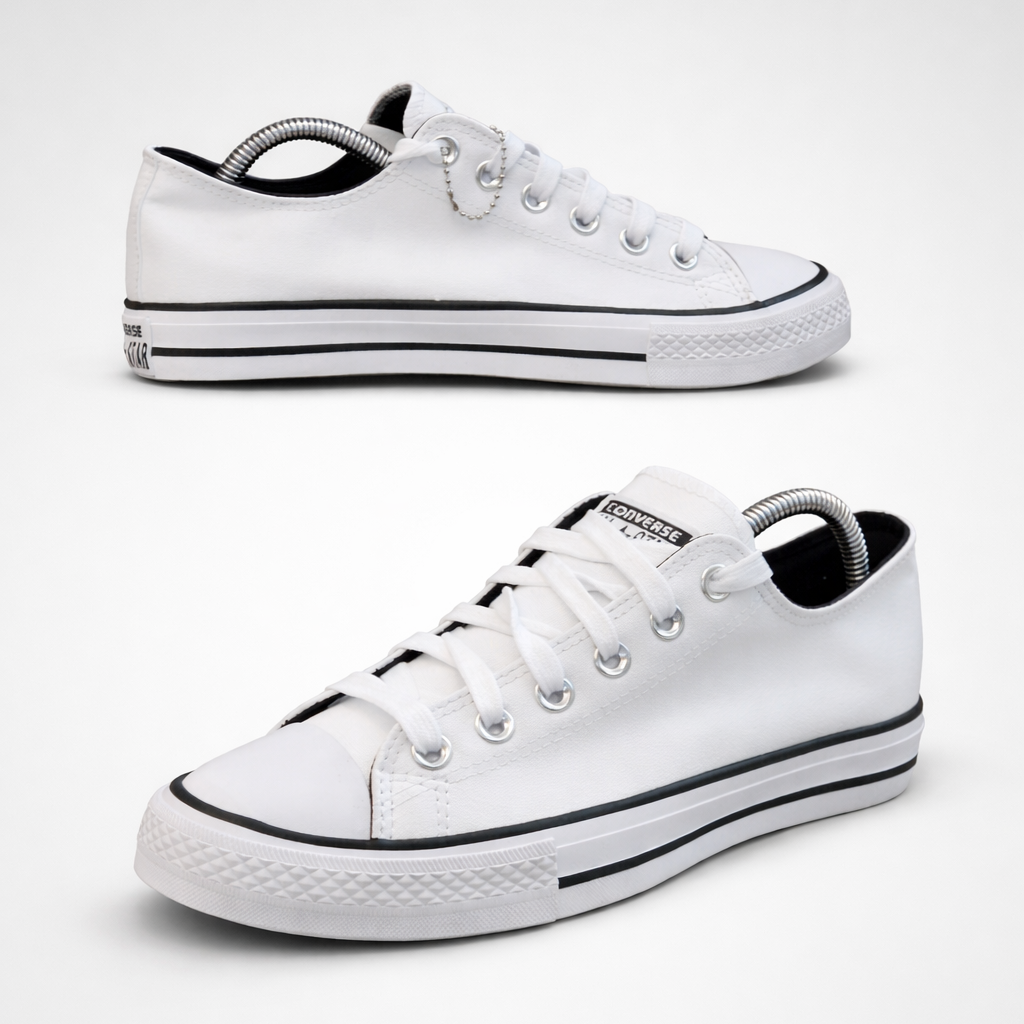 Classic Low-Top Canvas Sneakers – Casual Street Style Rubber Sole Trainers