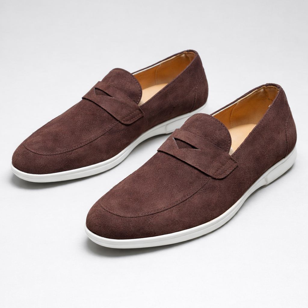 Men’s Premium Suede Slip-On Loafers – Casual Comfort Smart Leather Shoes