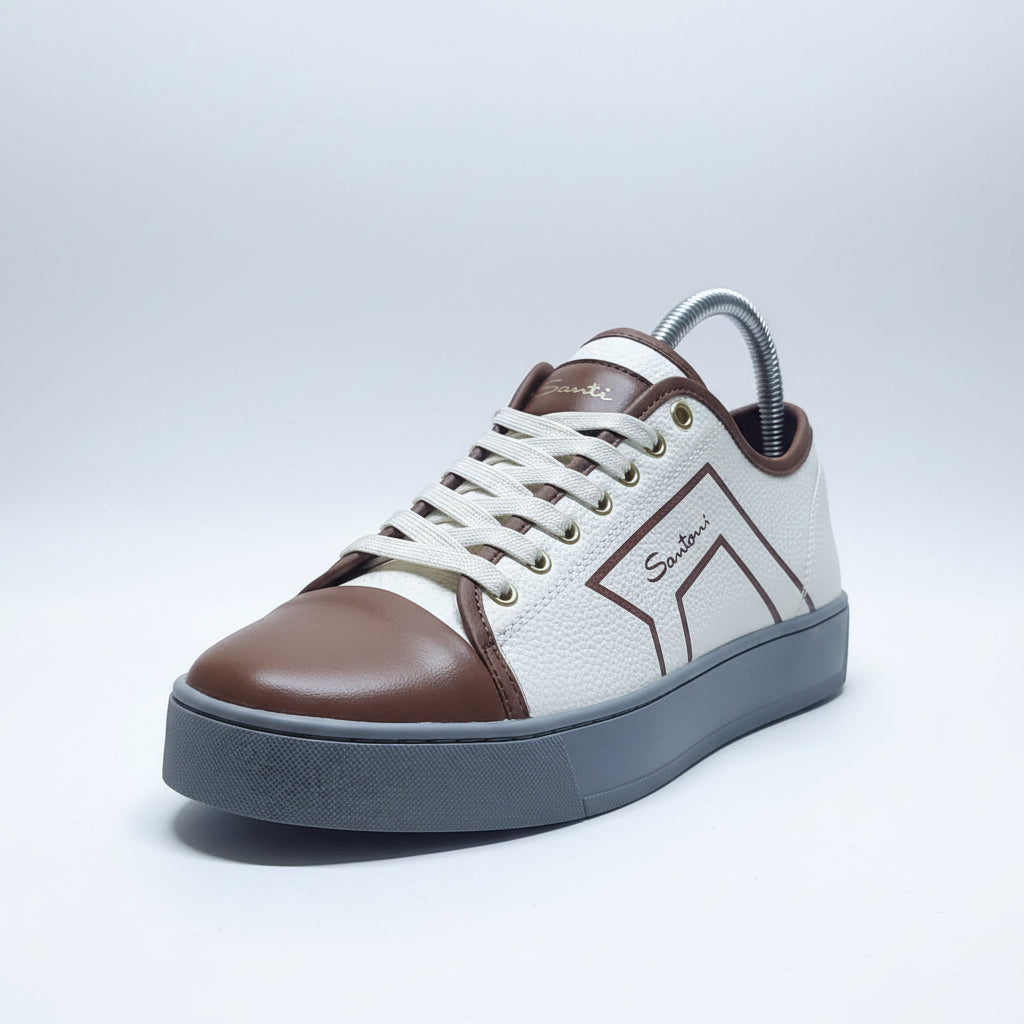 Premium Leather Low-Top Sneakers – Stylish Casual Lace-Up Shoes for Everyday Comfort