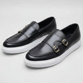 Men's Premium Double Monk Strap Slip-On Loafers – Smart Casual Comfort Shoes_GG
