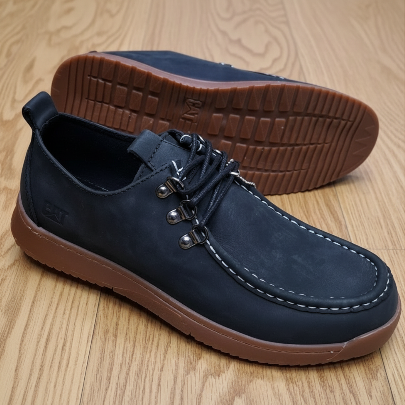 Men's Premium Soft Leather Moc Toe Casual Shoes_OC