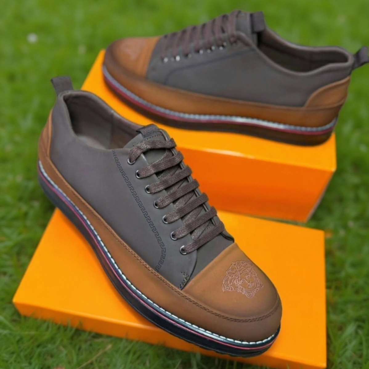 Two-Tone Lifestyle Sneakers | Lightweight Casual Walking Shoes