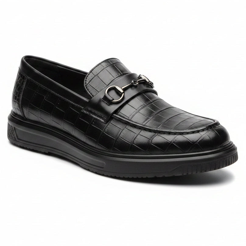 Executive Prestige | Croc-Embossed Horsebit Loafers – Luxury Slip-On Dress Shoes_SHY