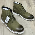 Men's Lace-Up Ankle Boots | Leather-Style Panelled Boots with Rugged Lug Sole_CBL