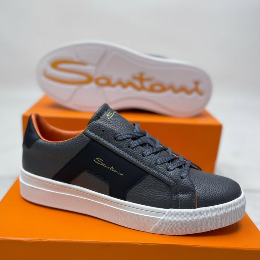 Premium Contrast Panel Lifestyle Sneakers | Lightweight Everyday Casual Shoes_BK