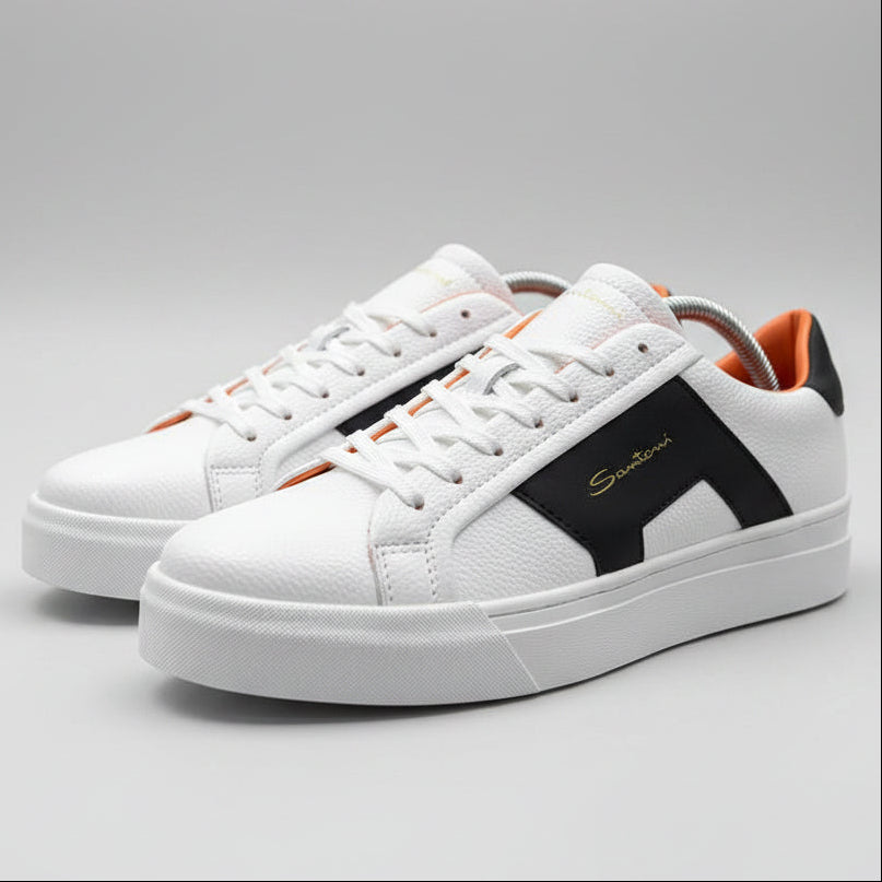 Premium Contrast Panel Lifestyle Sneakers | Lightweight Everyday Casual Shoes_BK