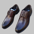 Men's Premium Brown Apron Toe Derby Shoes – Classic Formal Leather Dress Shoes_Gs