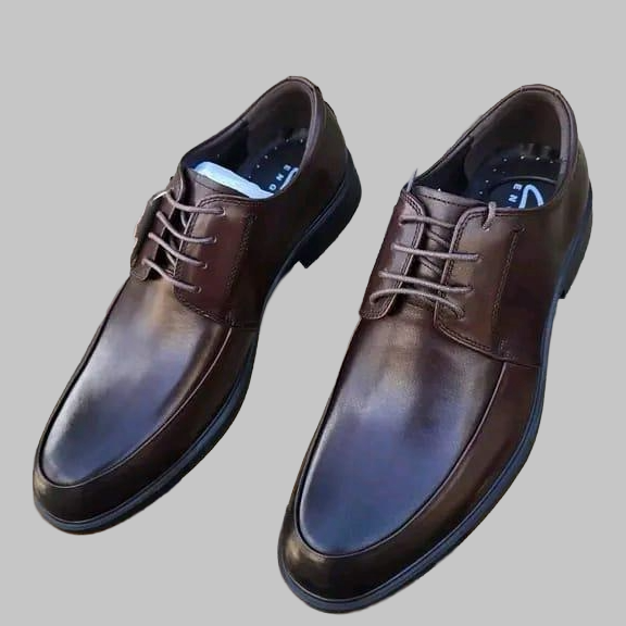 Men's Premium Brown Apron Toe Derby Shoes – Classic Formal Leather Dress Shoes_Gs