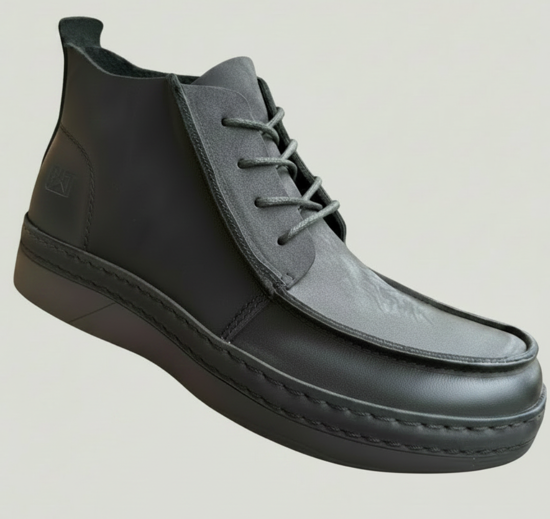 Men's Mid-Top Casual Leather Chukka Boots_KK