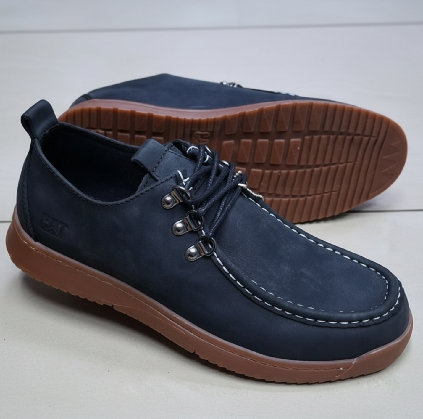 Classic Leather Moc Toe Casual Shoes – Lightweight Everyday Comfort Loafers_OC/KK