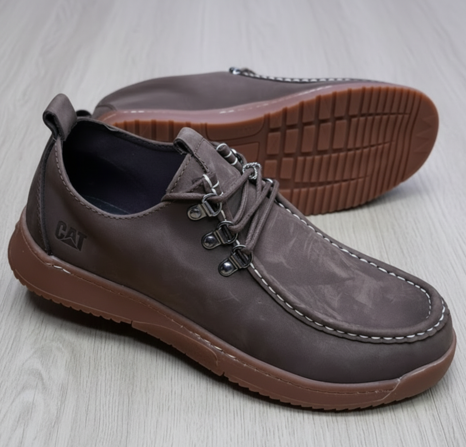 Classic Leather Moc Toe Casual Shoes – Lightweight Everyday Comfort Loafers_OC/KK