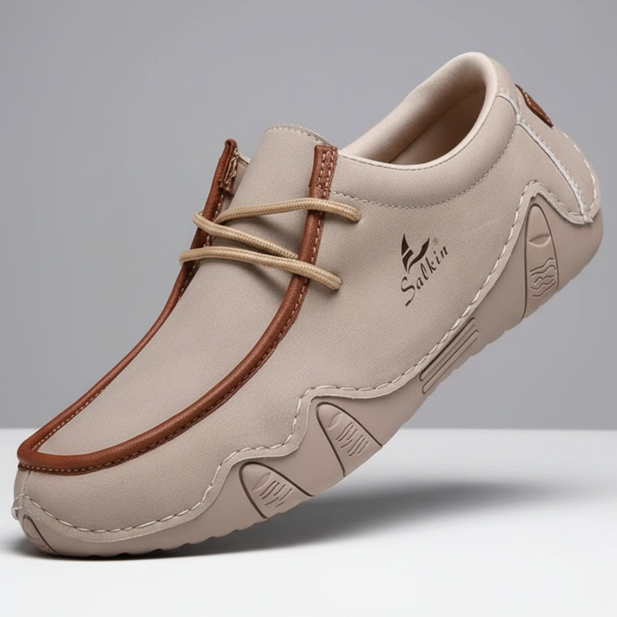 Men's Casual Moc-Toe Lace-Up Shoes | Textured Everyday Comfort Footwear_RTY