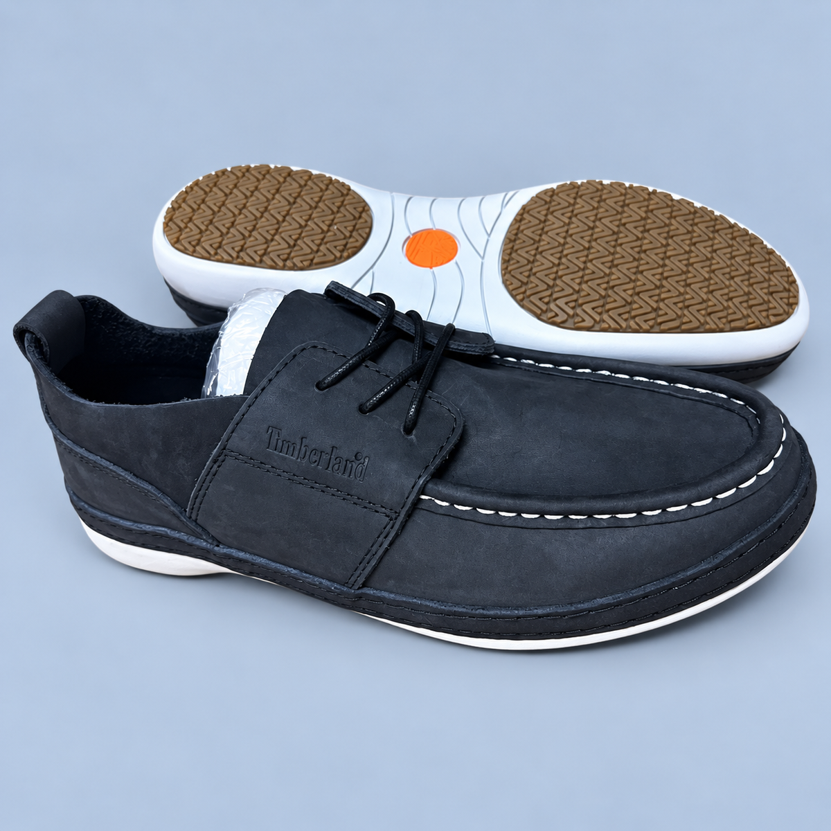 Men's Moc-Toe Casual Lace-Up Shoes | Textured Upper with Contrast Rubber Sole_OC