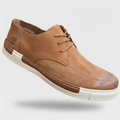 Men's Textured Moc-Toe Lace-Up Shoes | Nubuck-Style Casual Everyday Footwear_KK
