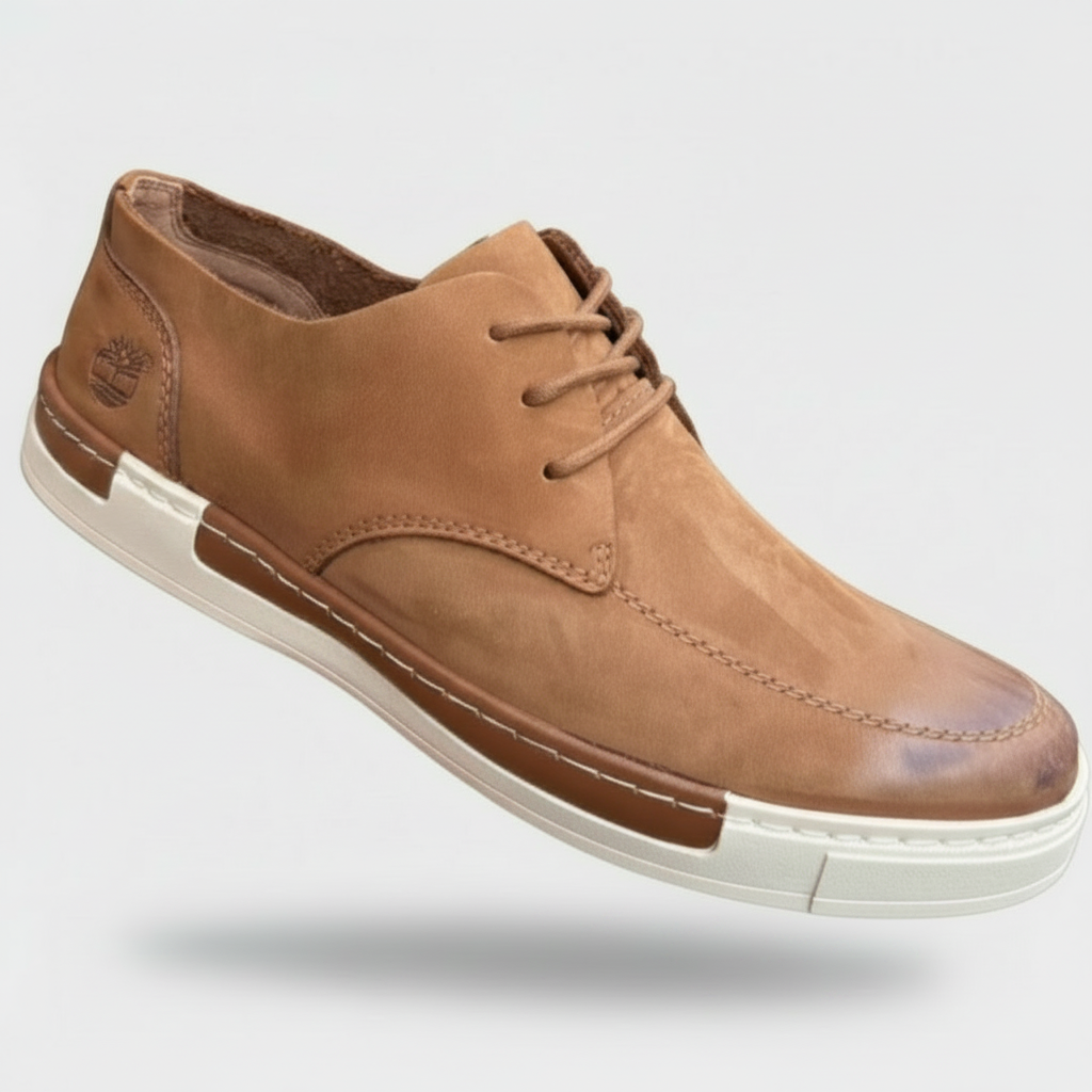 Men's Textured Moc-Toe Lace-Up Shoes | Nubuck-Style Casual Everyday Footwear_KK