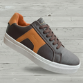 Men's Modern Contrast Panel Lace-Up Casual Sneakers_KK