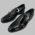 Luxury Black Patent Double Monk Strap Shoes | Premium Formal Dress Shoes_Gs