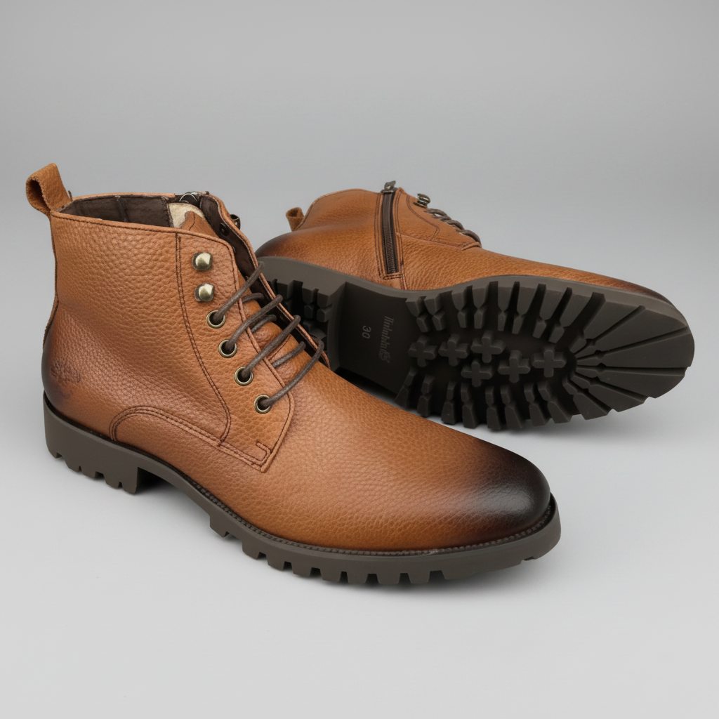 Men's Premium Textured Lace-Up Ankle Boots | Rugged Smart Casual Shoes_SNT