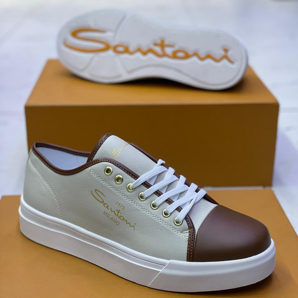 Premium Contrast Toe Casual Sneakers – Luxury Smart Casual Lace-Up Shoes_BK