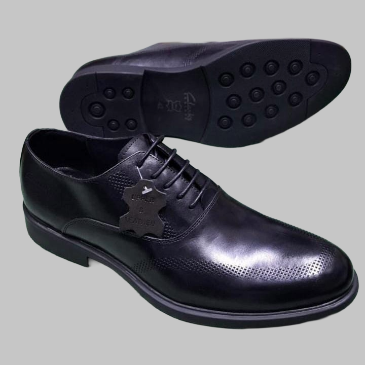 Midnight Oxford Dress Shoes – Executive Perforated Cap Toe Formal Shoes_Gs