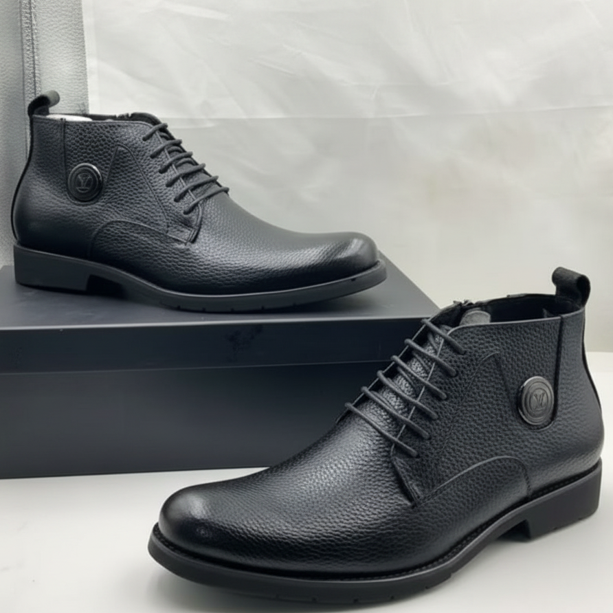 Monarch Pebbled Dress Boots | Premium Executive Lace-Up Boots