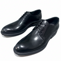 Premium Black Plain Toe Derby Shoes | Classic Formal Dress Shoes_Gs