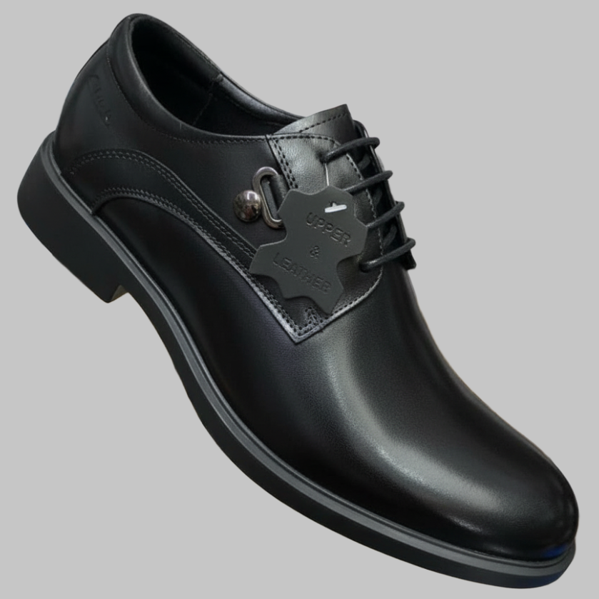 Men's Premium Black Plain Toe Derby Shoes | Classic Formal Dress Shoes_Gs