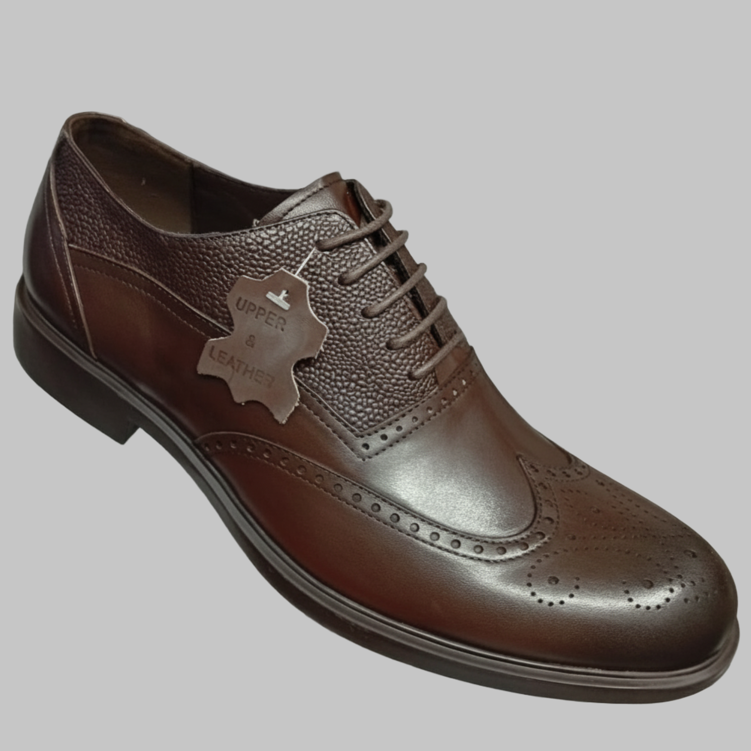 Heritage Brown Wingtip Brogue Derby Shoes – Executive Oxford-Inspired Dress Shoes_Gs