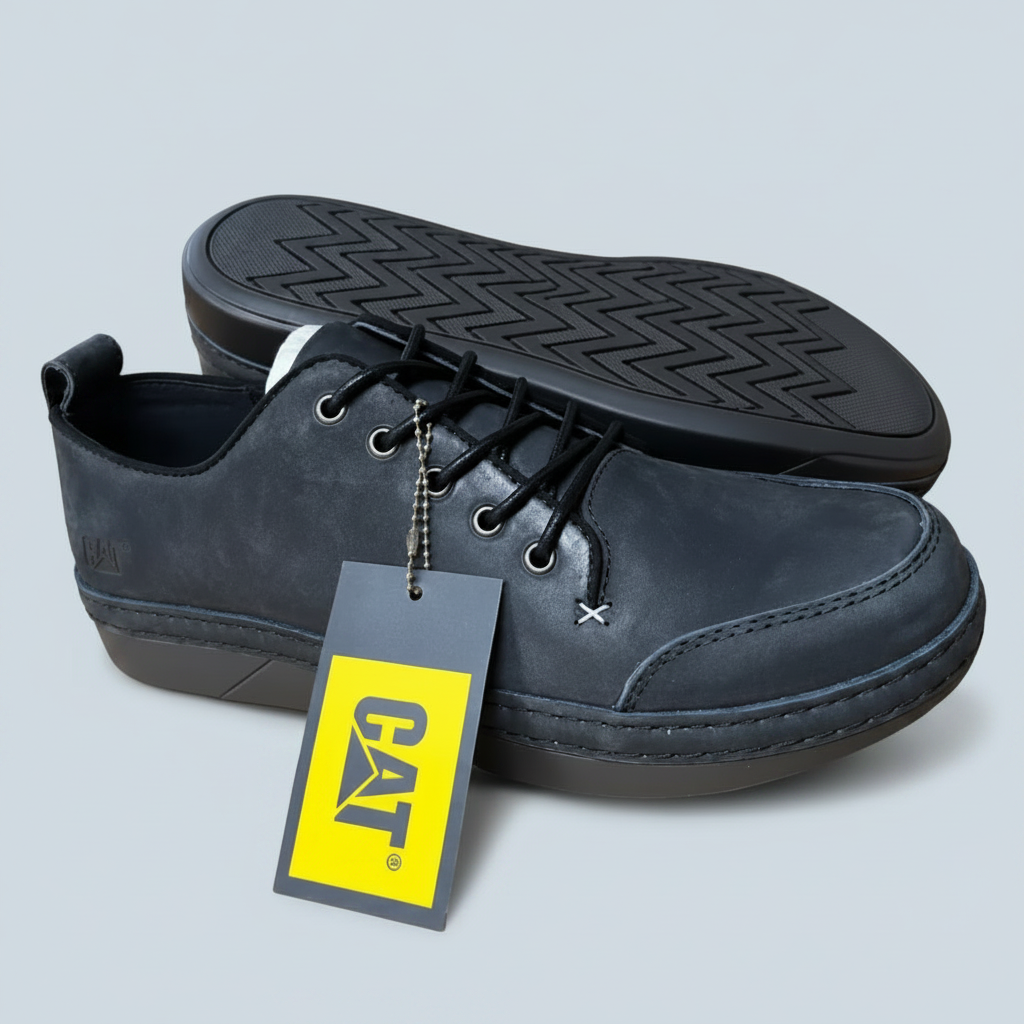 Men's Moc-Toe Casual Shoes | Textured Lace-Up Footwear with Contrast Rubber Sole_OC