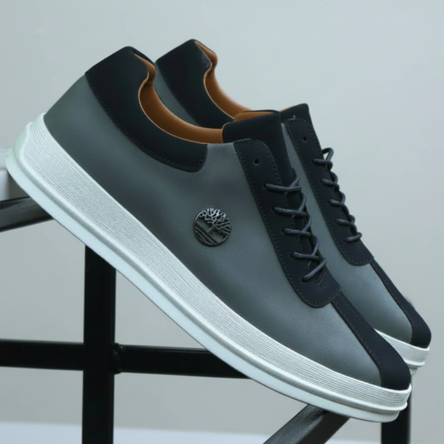 Men's Premium Two-Tone Suede Casual Sneakers – Luxury Smart Casual Lace-Up Shoes_BK