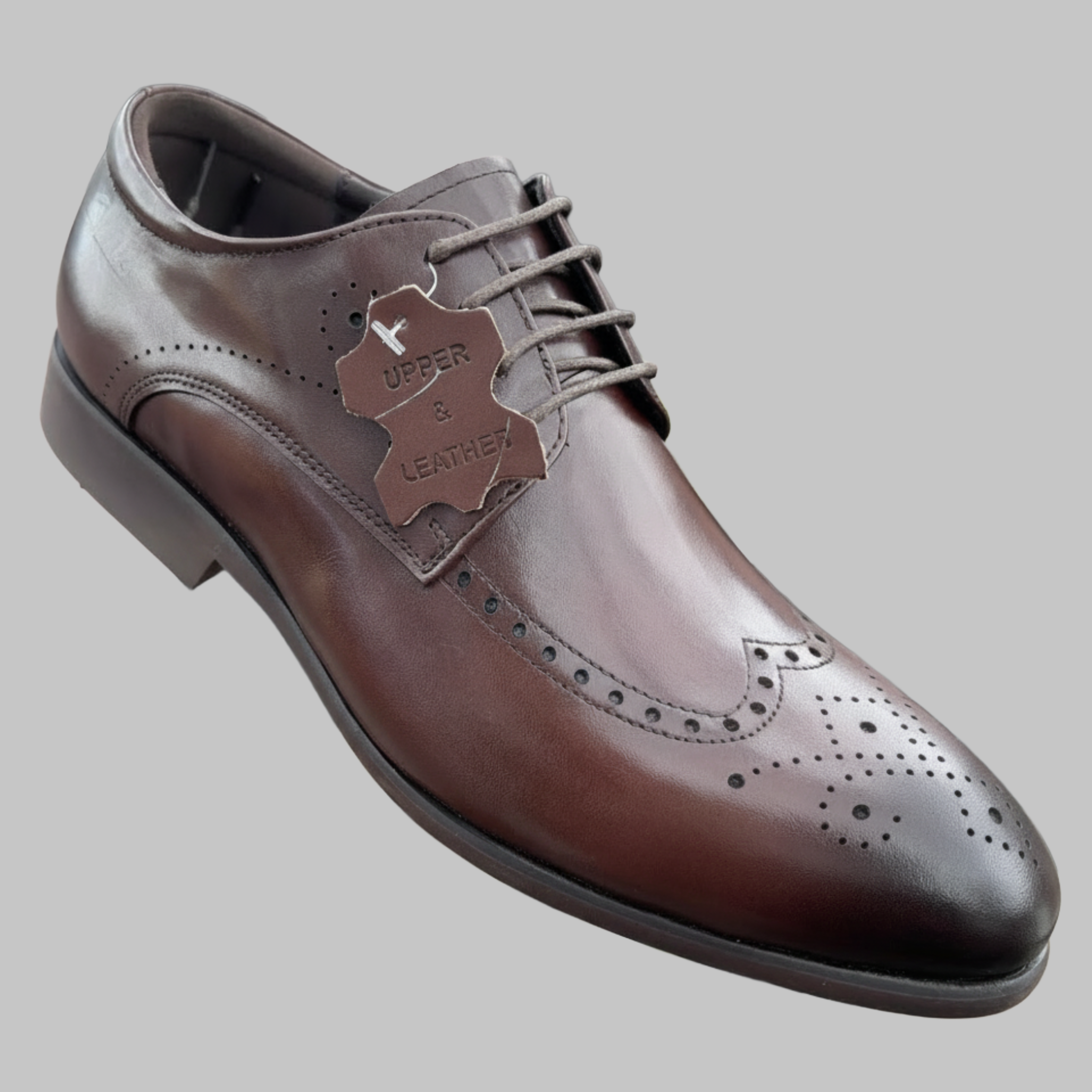 Premium Wingtip Brogue Derby Shoes – Luxury Brown Formal Dress Shoes_Gs