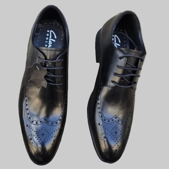 Midnight Wingtip Brogue Oxford Shoes | Executive Leather Formal Dress Shoes_Gs