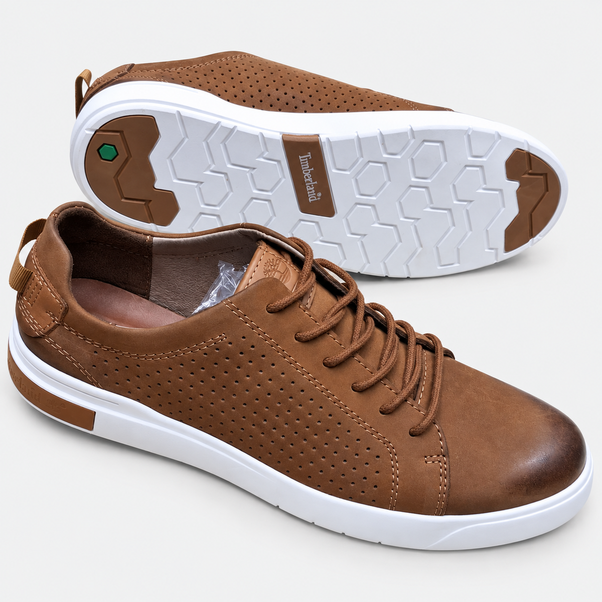Men's Perforated Casual Sneakers | Textured Upper & White Sole_OC