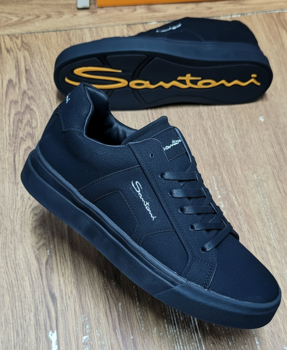 Men's Premium Lace-Up Casual Sneakers | Lightweight Smart Casual Shoes_BK