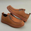 Men's Moc-Toe Lace-Up Shoes | Rugged Textured Casual Shoes with Lugged Rubber Sole_OC