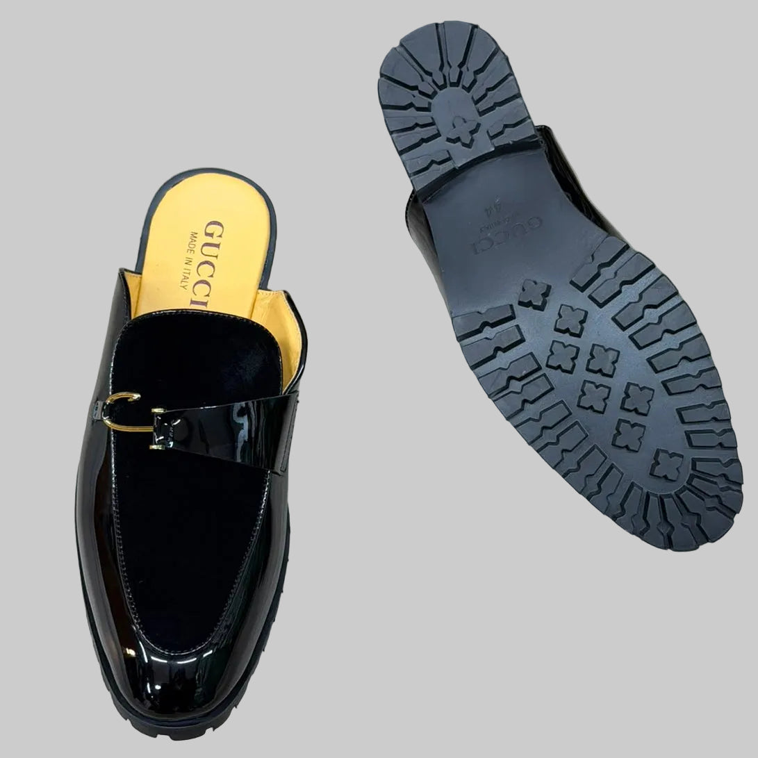 Men's Signature Luxe Mules – Polished Slip-On Elegance with a Distinctive Modern Edge