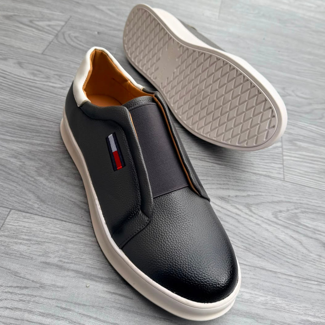 Urban Comfort Leather Slip-Ons | Executive Smart Casual Shoes_SNT