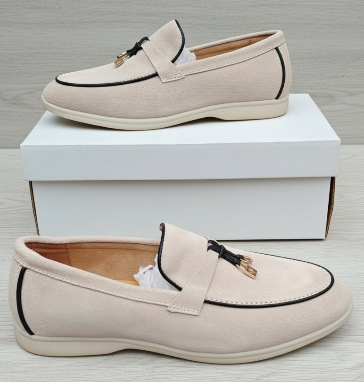Men's Premium Suede Tassel Loafers – Smart Casual Slip-On Shoes