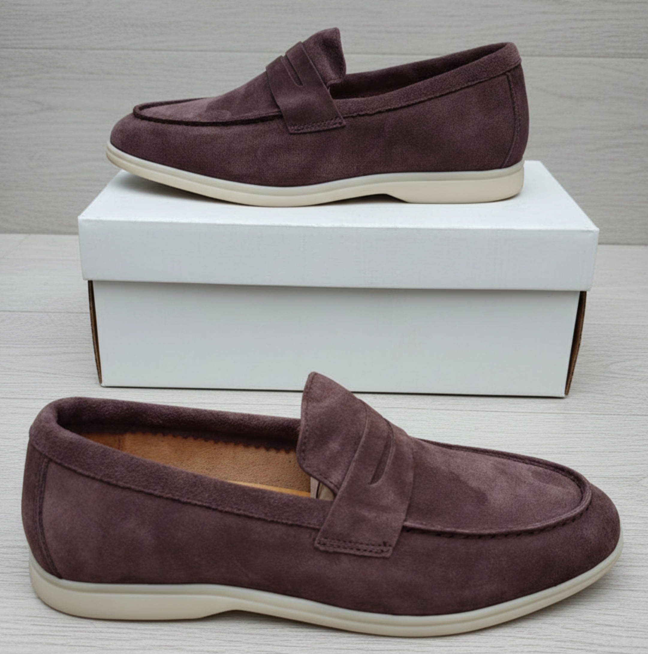 Men's Premium Suede Penny Loafers – Smart Casual Slip-On Shoes_GG