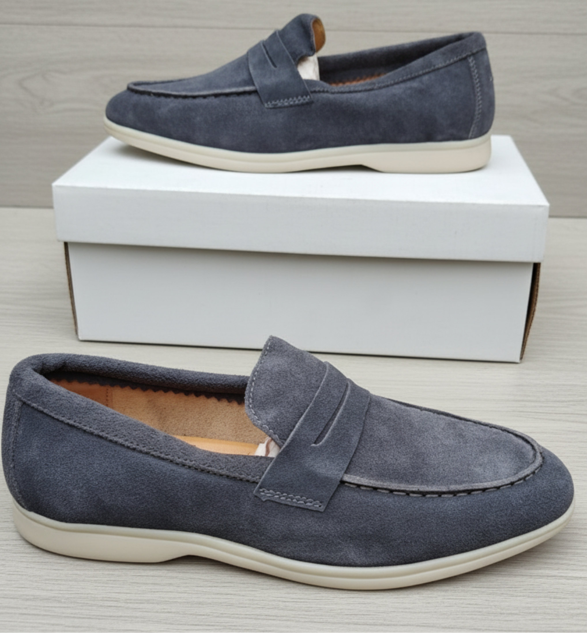 Men's Premium Suede Penny Loafers – Smart Casual Slip-On Shoes_GG