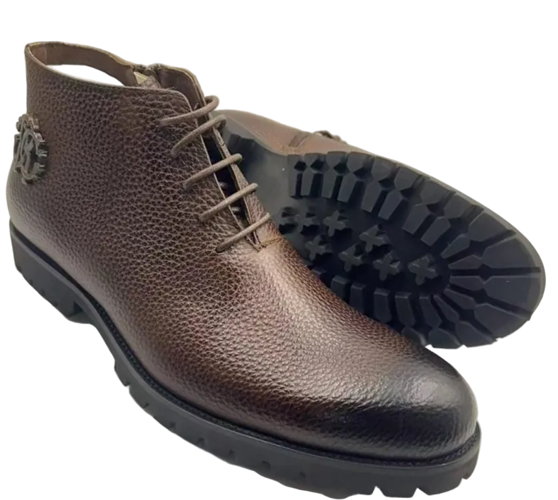 Vanguard Pebbled Leather Chukka Boots | Premium Rugged Ankle Boots_GG
