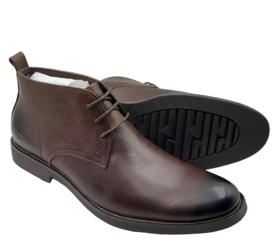 Heritage Burnished Wingtip Leather Boots | Premium Brogue Ankle Boots_GG