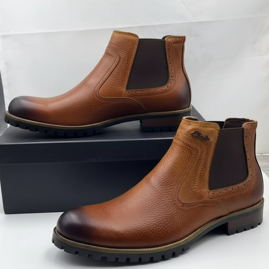 Summit Pebbled Leather Chelsea Boots | Premium Rugged Ankle Boots_GG
